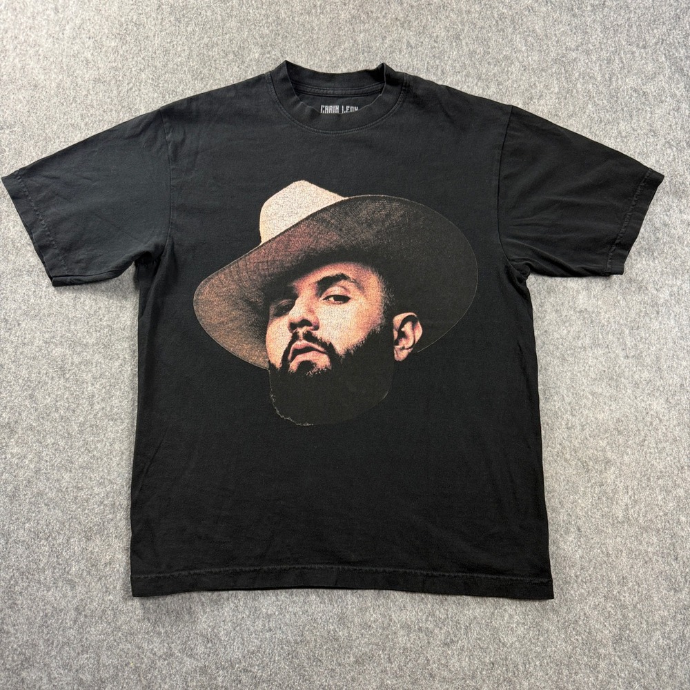Carin Leon Mens Graphic T-Shirt Medium Black Short Sleeve Regional Mexican Music